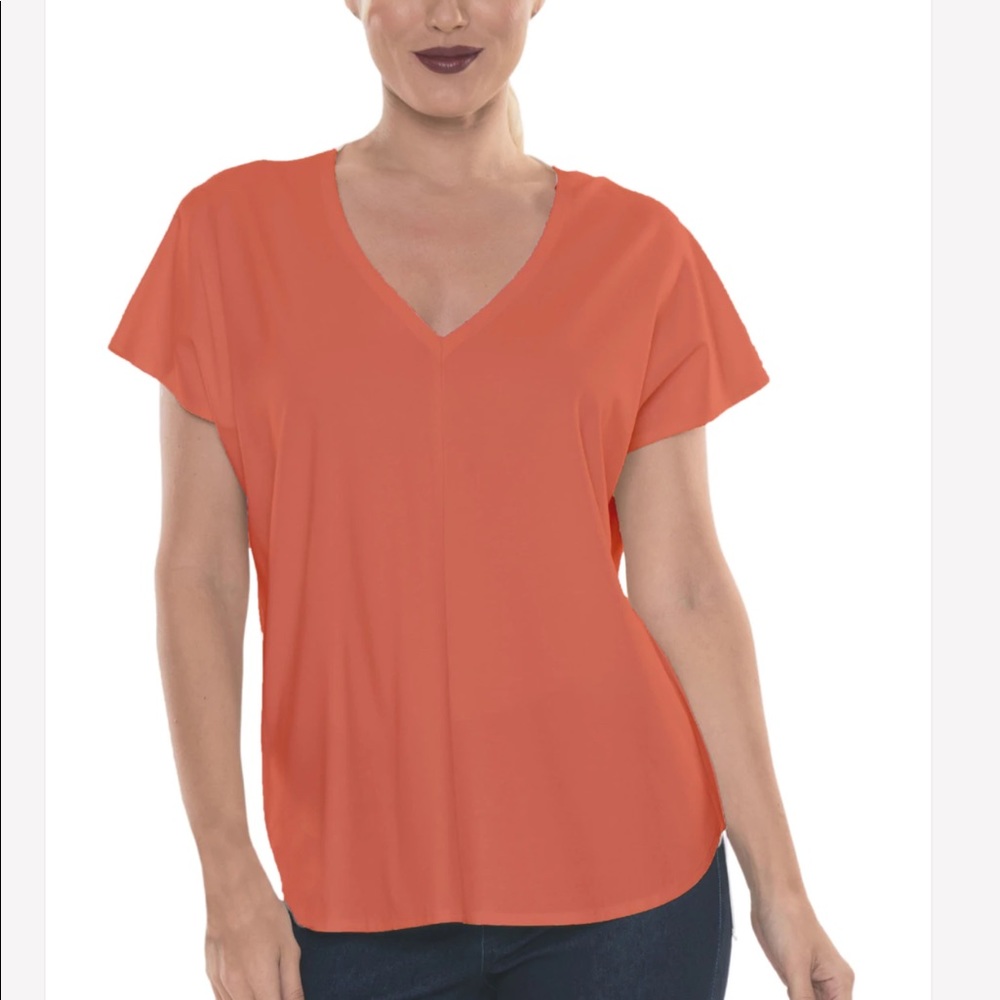Lior Paris orange V neck tunic. Worn only once. Size Small.